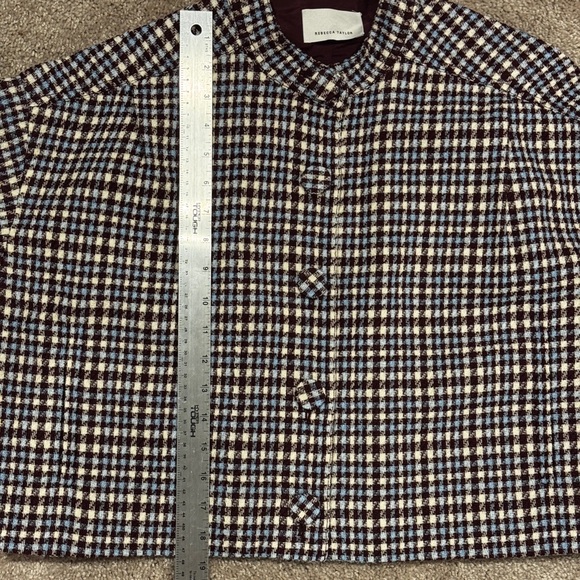 Rebecca Taylor Cropped Plaid Jacket | Size Medium - Picture 10 of 10